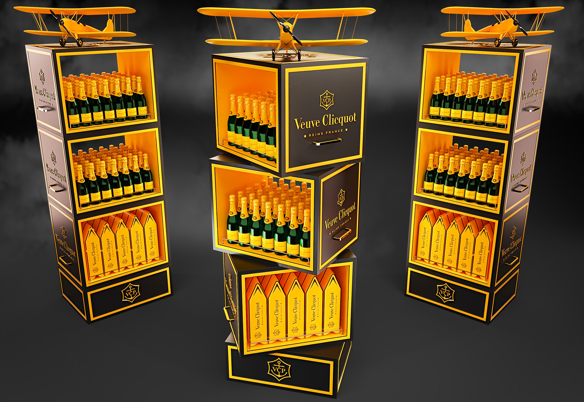 Veuve Clicquot Creative Display - DDA - project production design